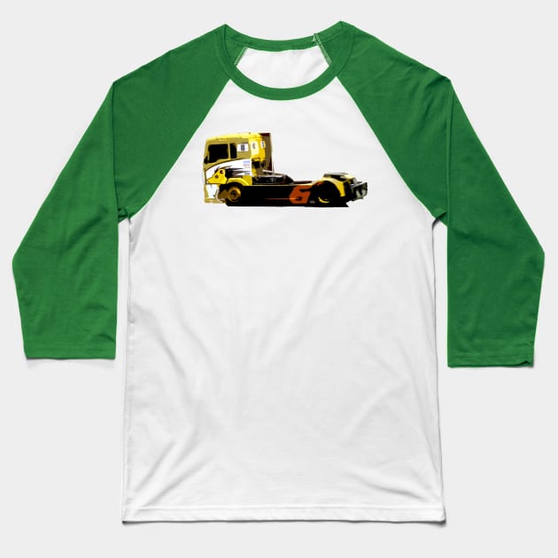 truck racing Baseball T-Shirt by rickylabellevie